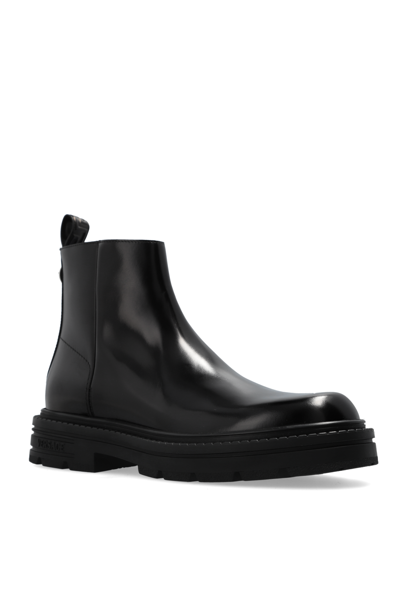 ブーツその他 Versace Black Leather Ankle Boots Versace Black Ankle Boots - Size 39 ○ Labellov ○ Buy and